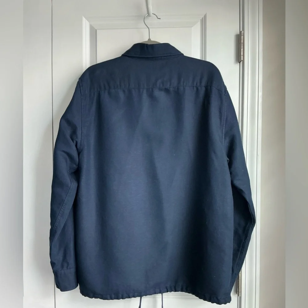 Banana Republic Men’s Linen-Cotton Coach’s Jacket Navy Blue (Size L)